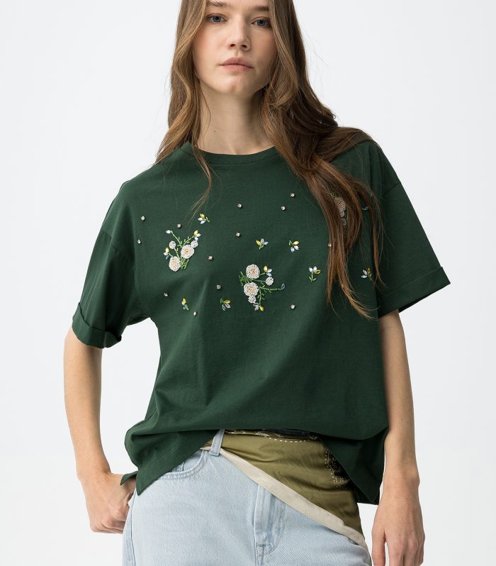 T-shirt verde relaxed fit