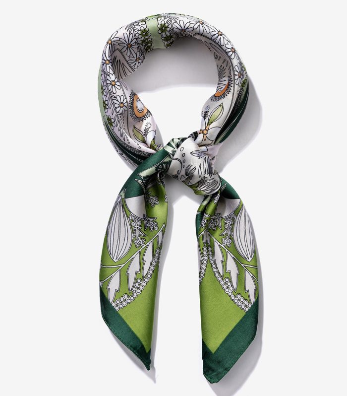 Lenço Verde Estampado