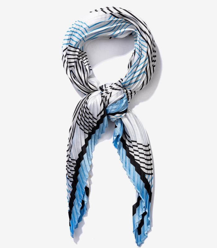 Lenço Azul Plissado