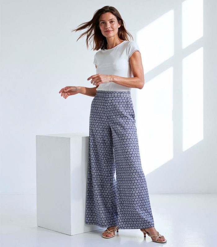 Calças largas azuis