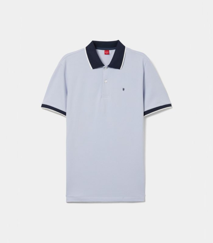 Polo de manga curta em algodão