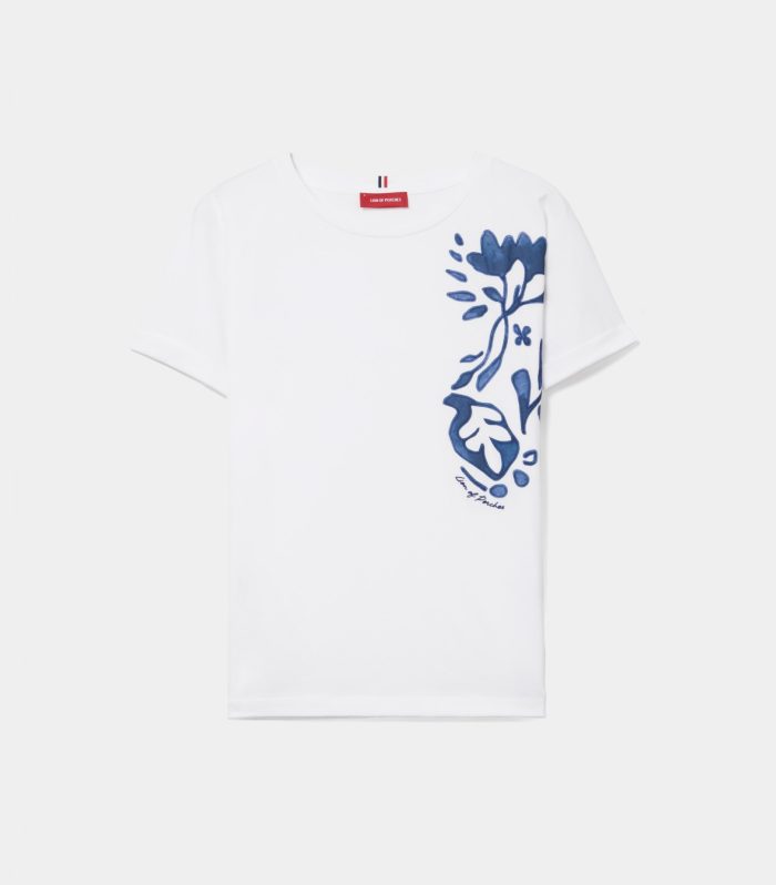 T-shirt em algodão com aplicação floral