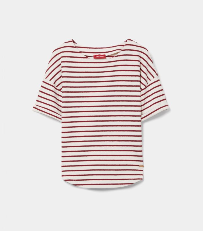 T-shirt de manga curta às riscas