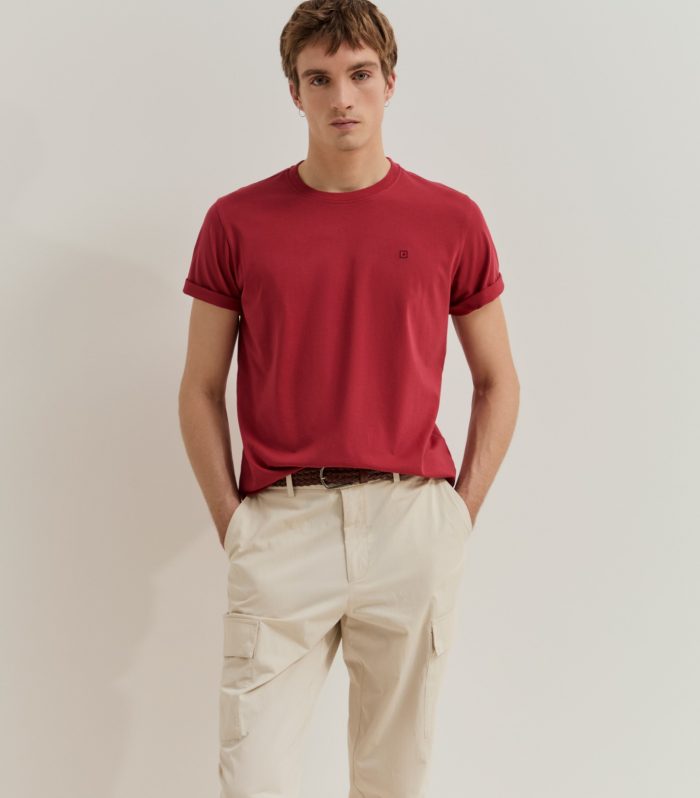 T-shirt básica de algodão