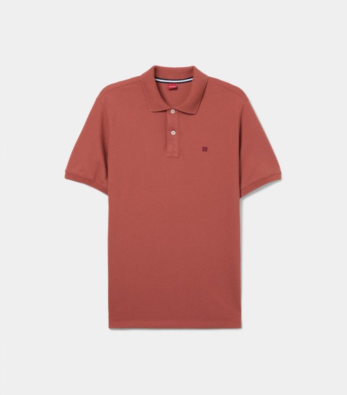 Polo de manga curta em algodão