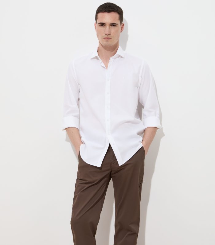 Camisa slim fit em algodão