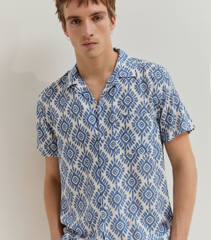 Camisa de manga curta estampada