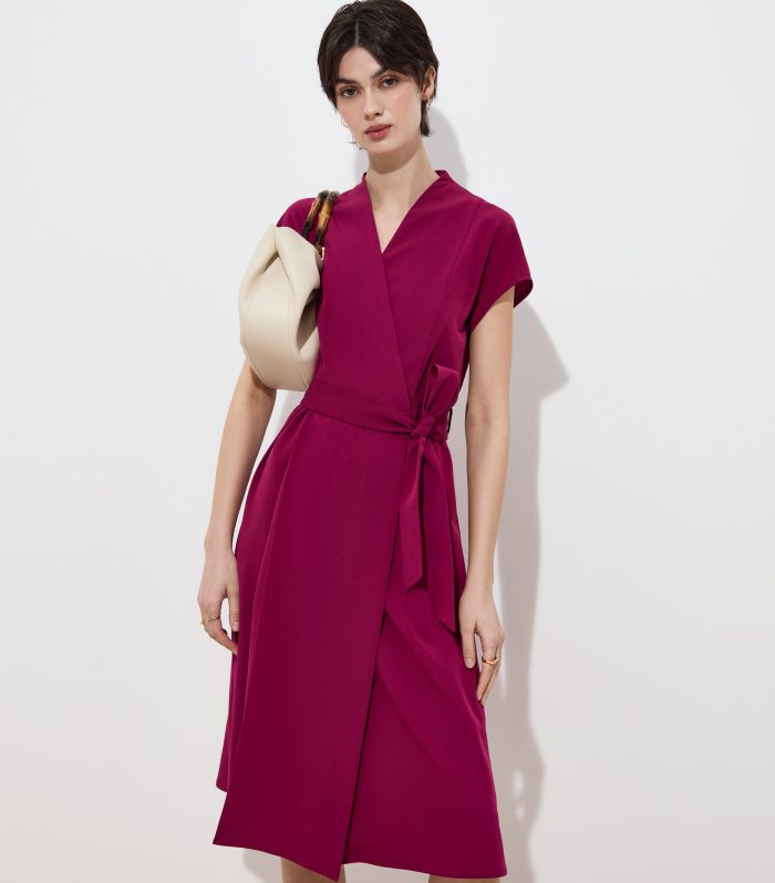 Vestido midi trespassado