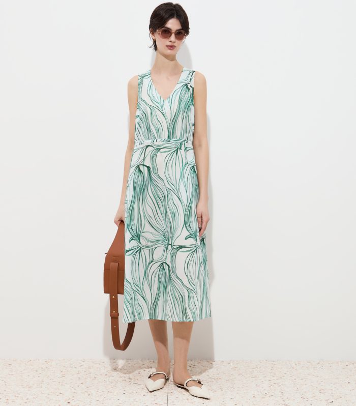 Vestido midi em algodão