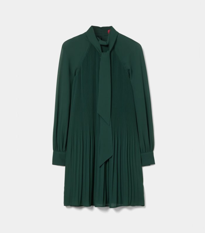 Vestido curto plissado