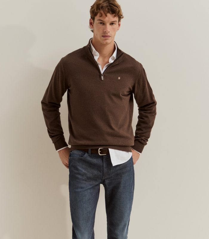 Camisola em algodão e caxemira