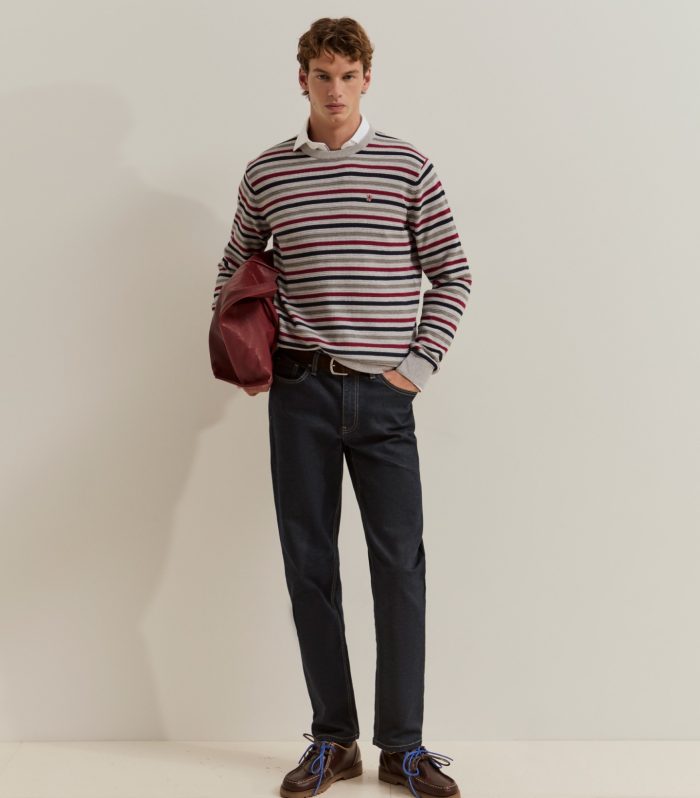 Camisola de malha às riscas