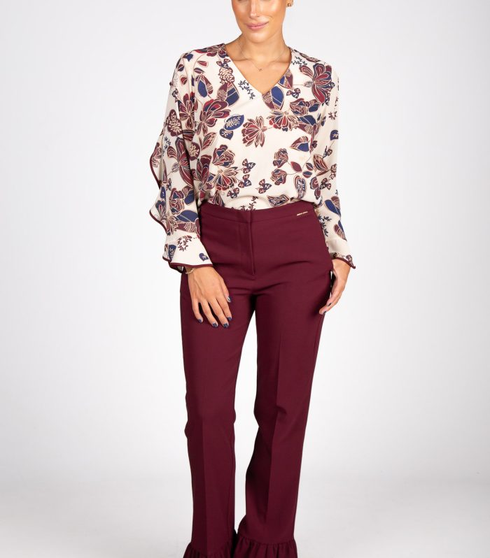 Túnica floral com debrum