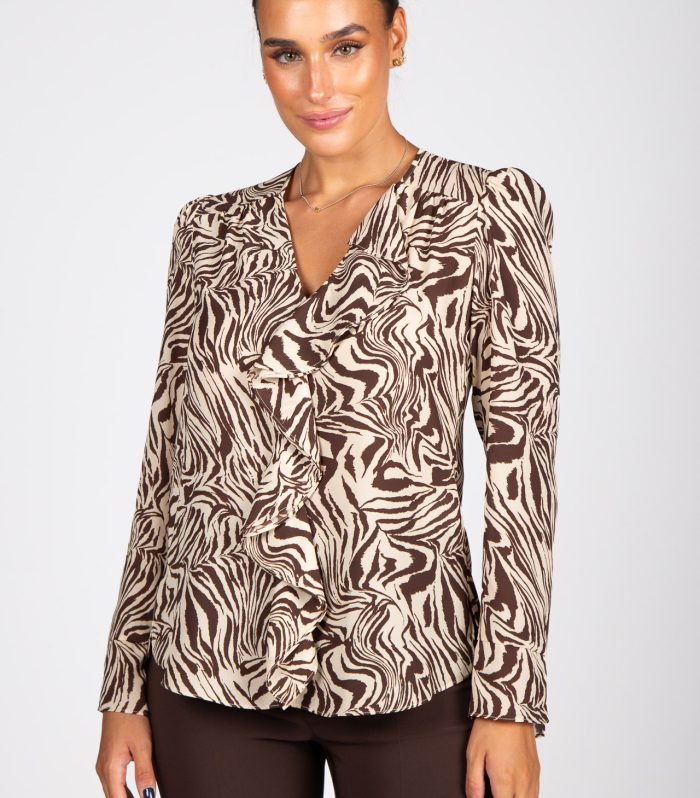 Túnica folho estampado zebra