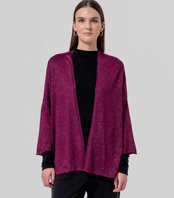 Poncho de malha lurex brilhante